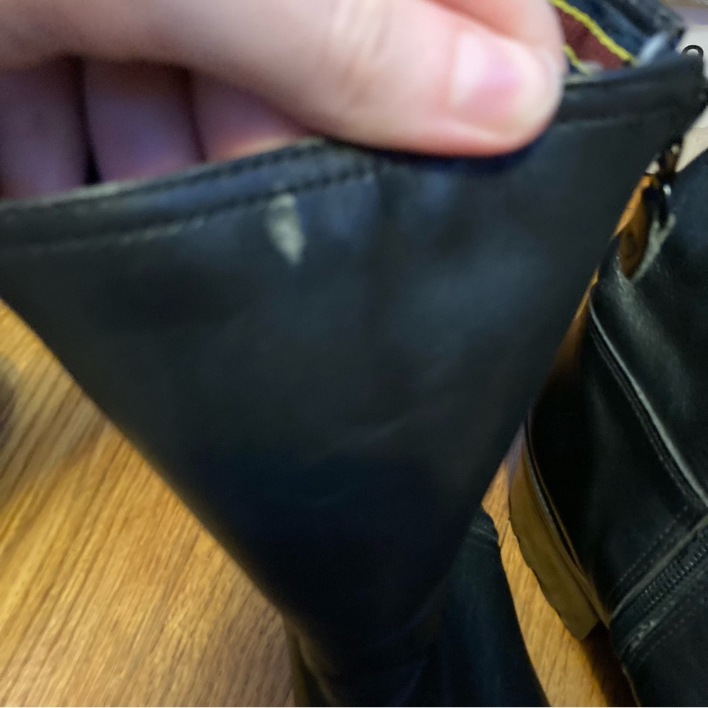 Black leather square toed boots - Picture 8 of 12